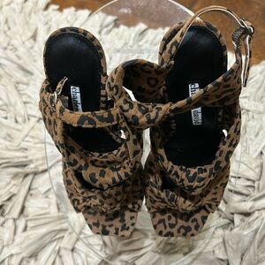 NWOT animal print heel sandals